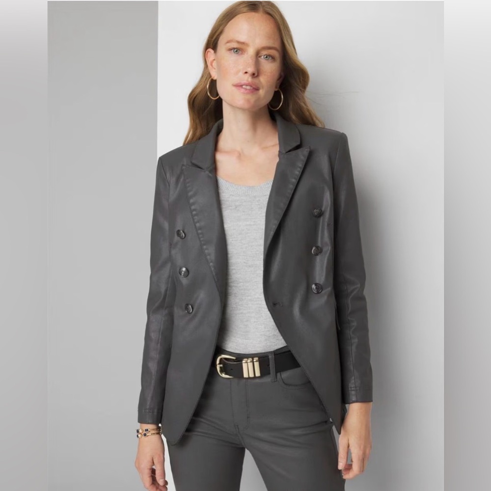 NWT WHBM Coated Denim Studio Blazer